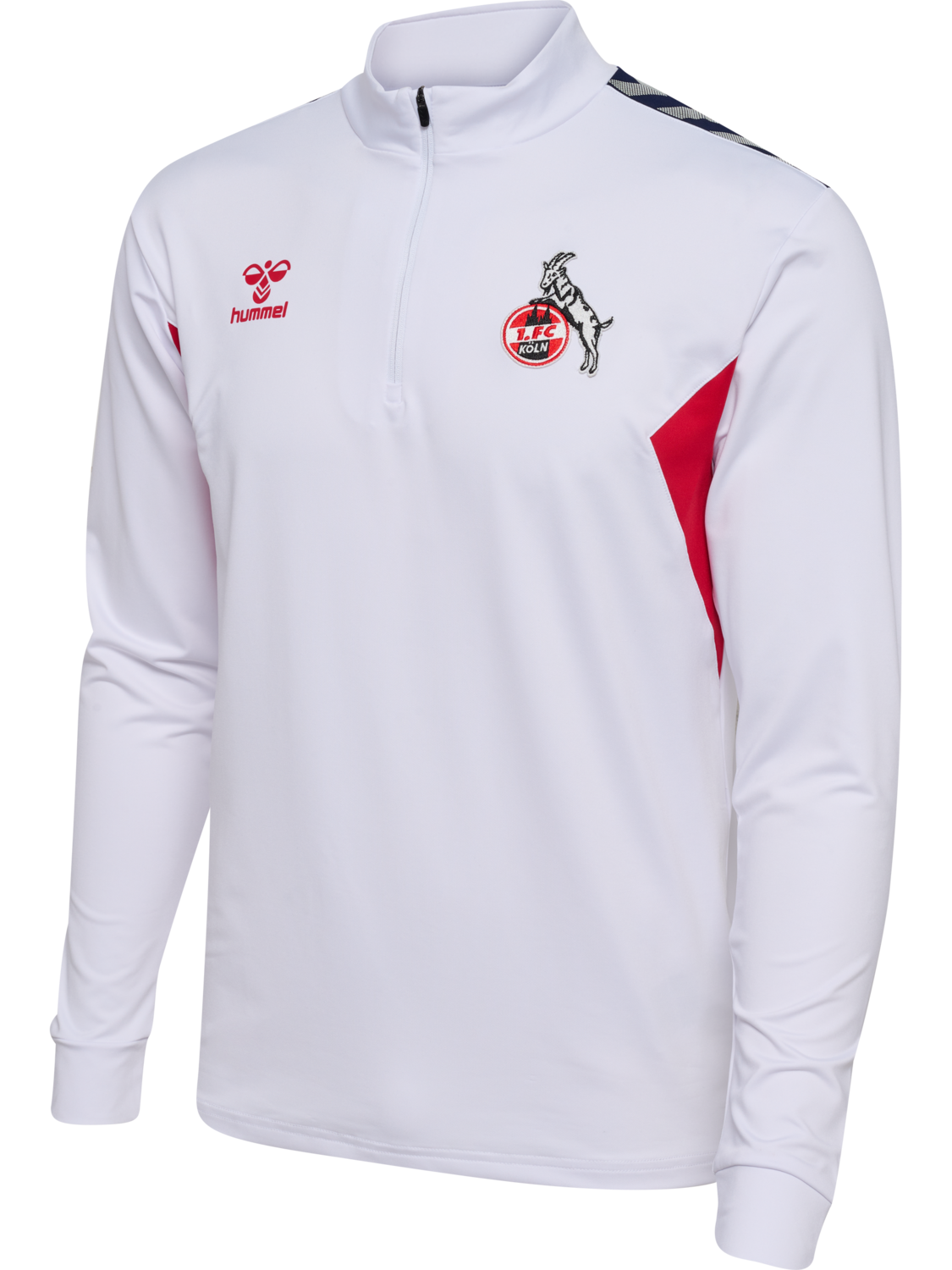 1FCK 23/24 WARM UP HALF ZIP, WHITE/TRUE RED, packshot