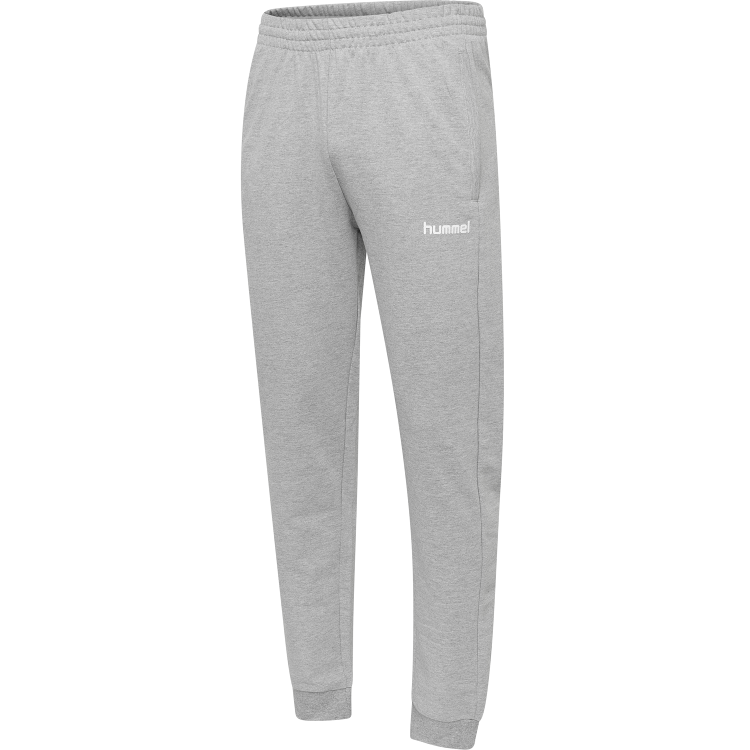 HMLGO COTTON PANT, GREY MELANGE, packshot