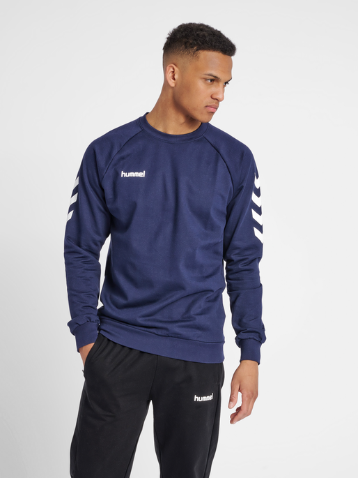 HMLGO COTTON SWEATSHIRT, MARINE, model