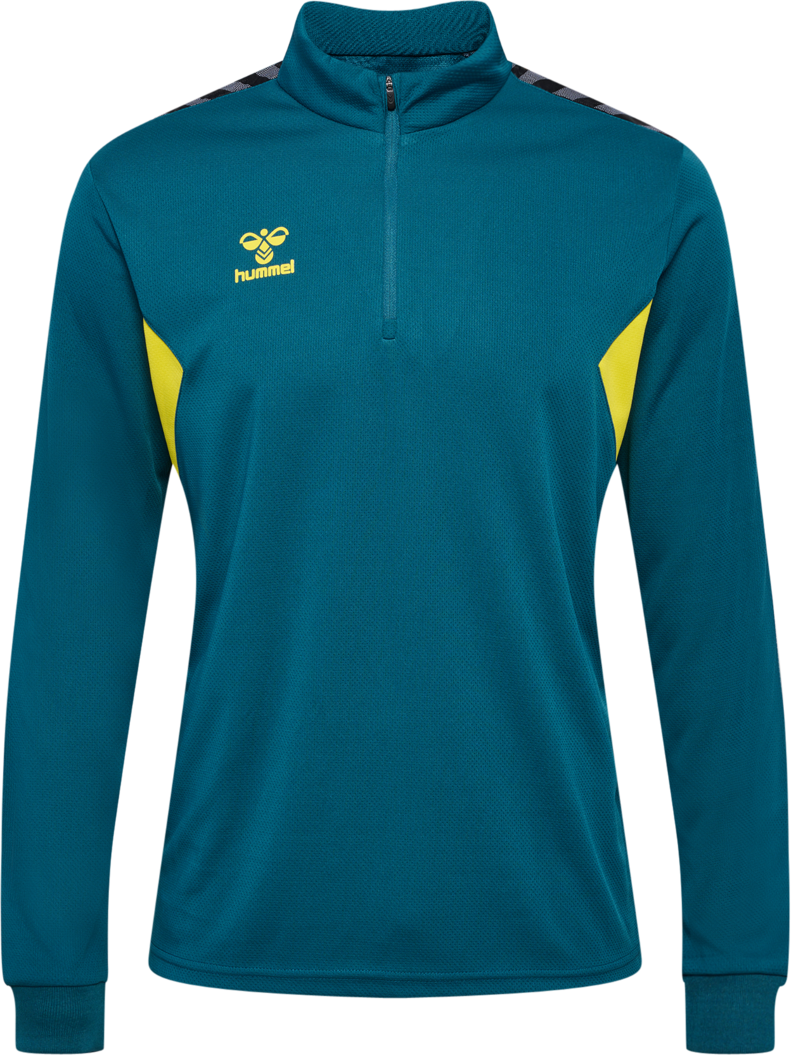 hmlAUTHENTIC HALF ZIP SWEAT, BLUE CORAL/SULPHUR SPRING, packshot