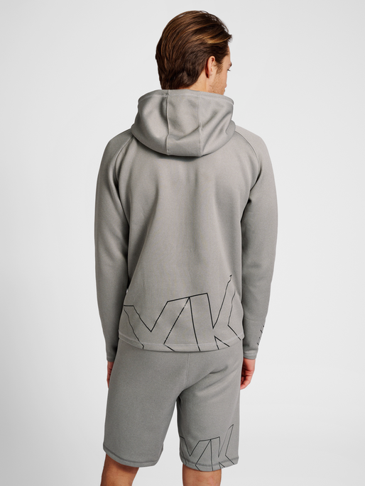 hmlCIMA XK HOODIE, GREY MELANGE, model