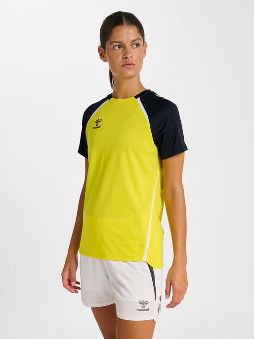 hmlLEAD 2.0 JERSEY S/S WOMAN, BLAZING YELLOW/BLACK, model