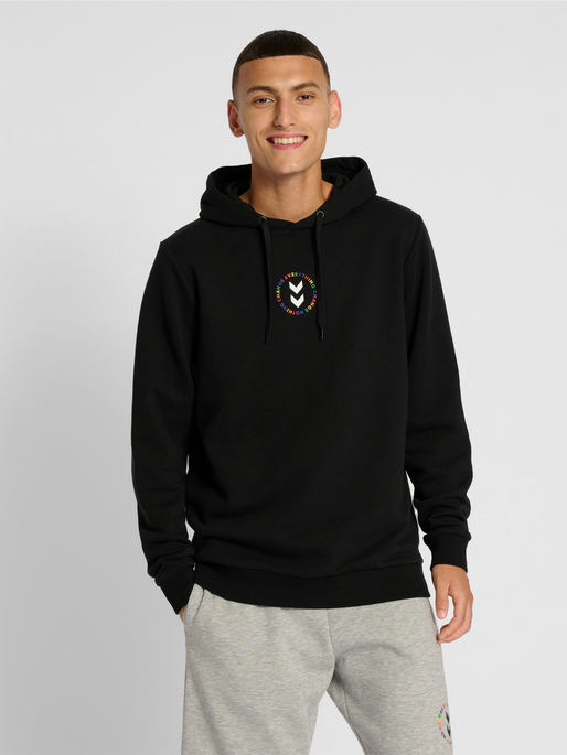 hmlEVERYTHING NOTHING HOODIE, BLACK, model