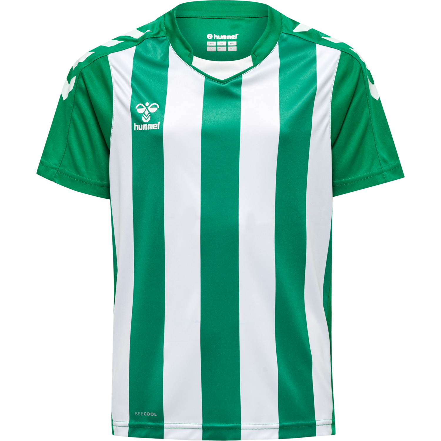 hmlCORE XK STRIPED JERSEY S/S KIDS, JELLY BEAN/WHITE, packshot