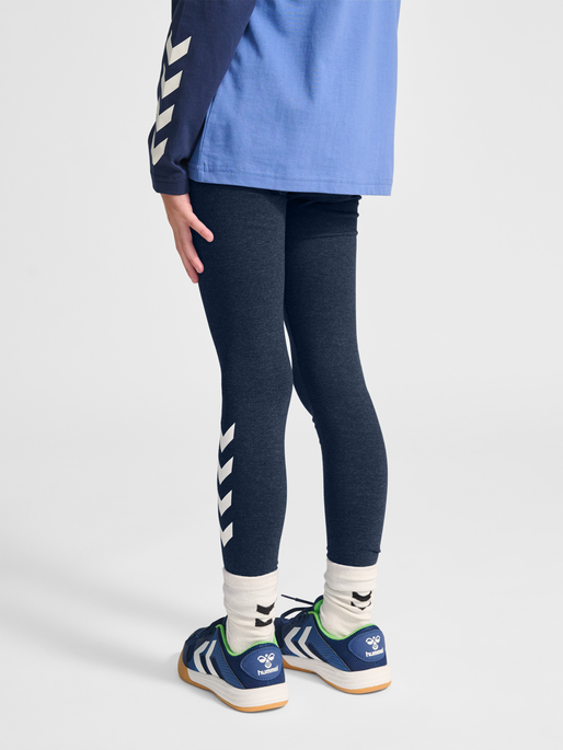hmlJR LOGO TIGHTS, DRESS BLUE MELANGE, model