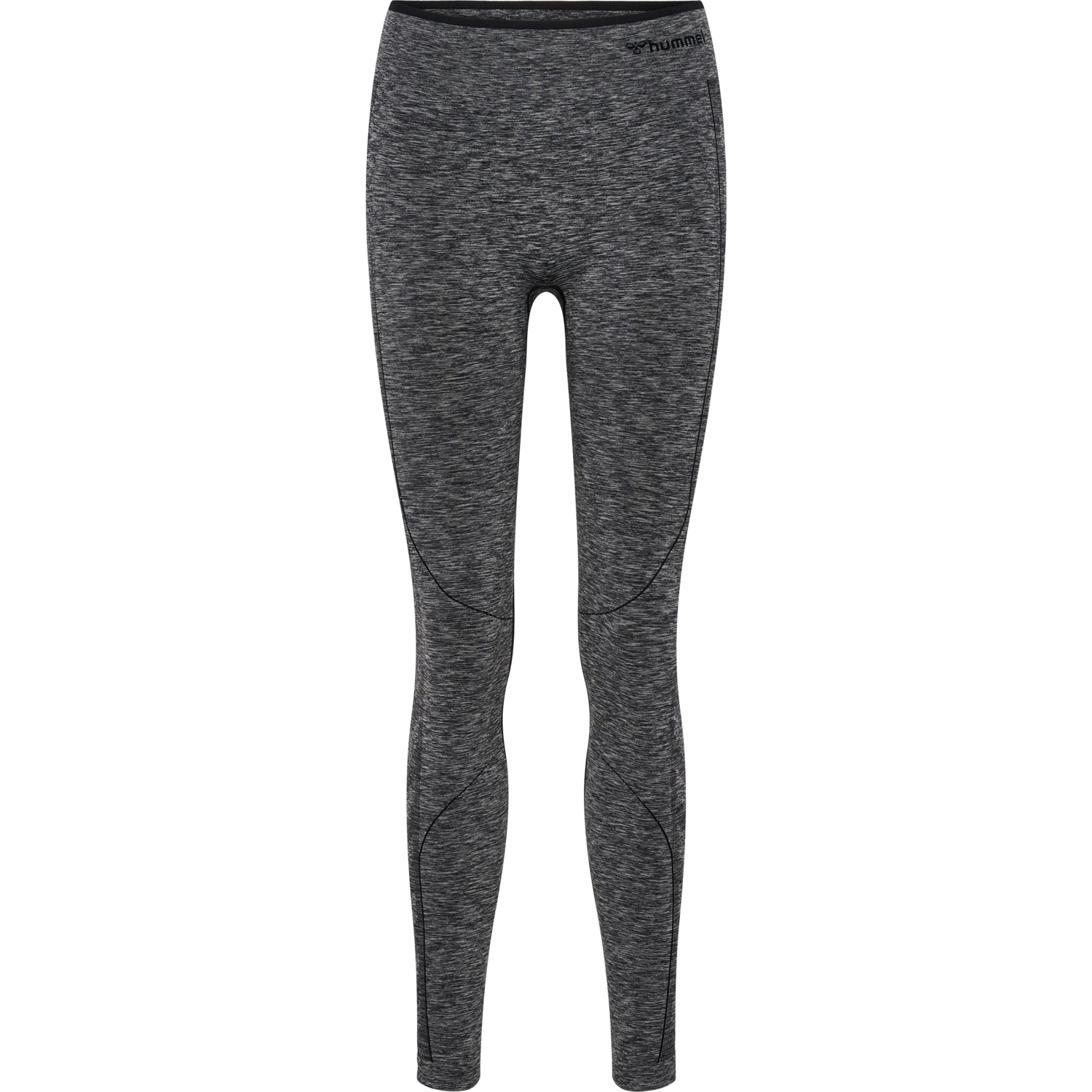 hmlMT UNA SEAMLESS MID WAIST TIGHTS, BLACK MELANGE, packshot