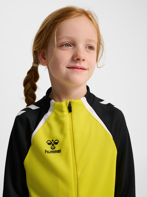 hmlLEAD 2.0 TRACK ZIP JACKET KIDS, BLAZING YELLOW/BLACK, model