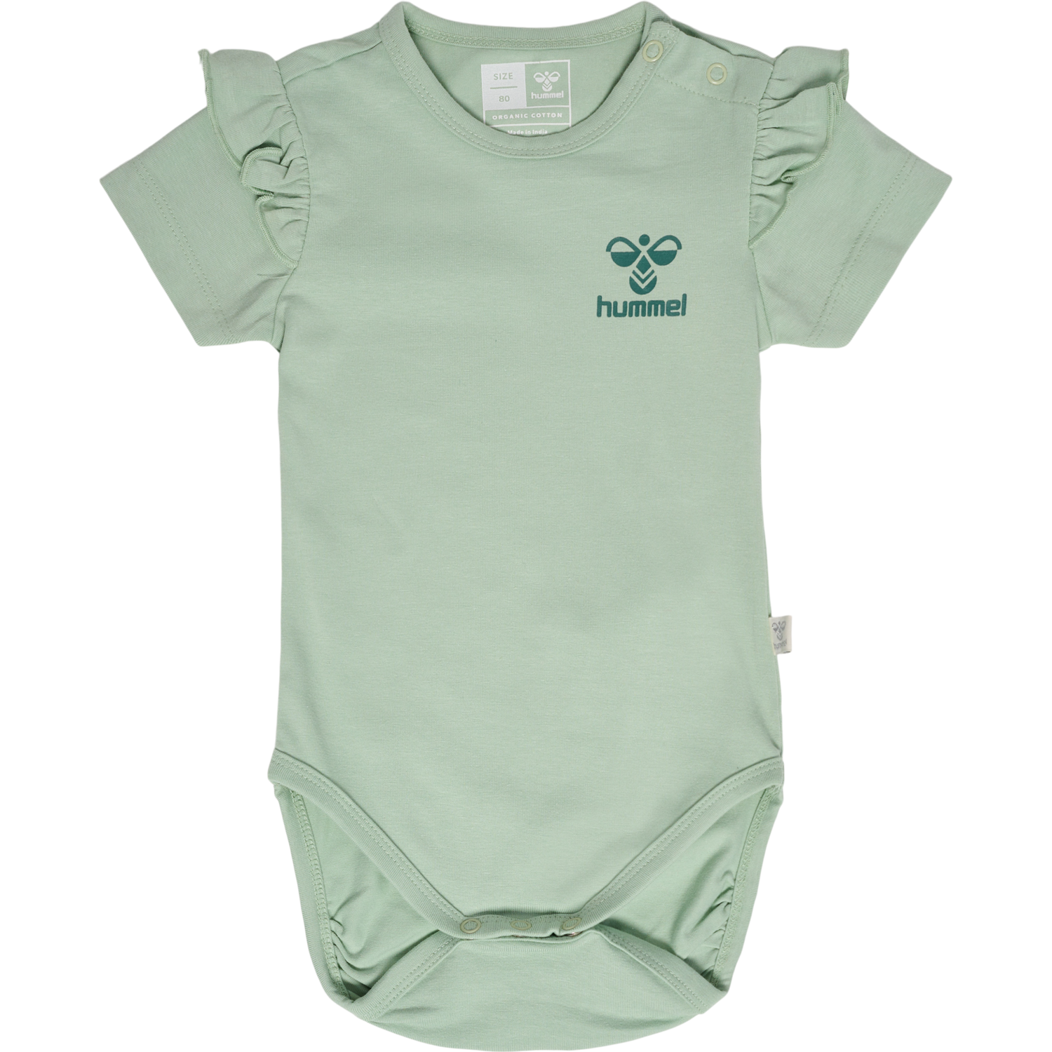 hmlTALYA RUFFLE BODY S/S, SILT GREEN, packshot