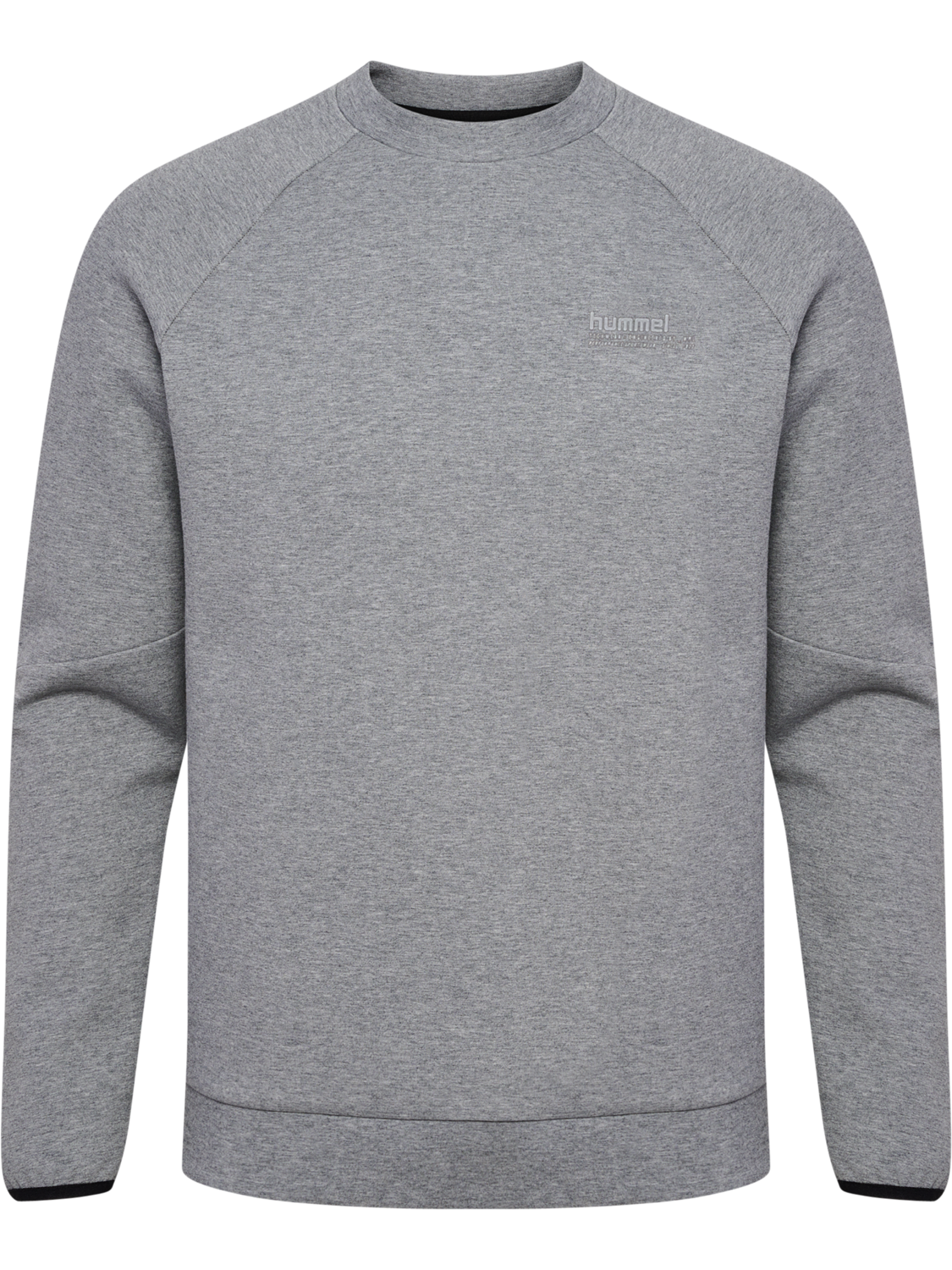 hmlTECH FLEECE REGULAR CREW, GREY MELANGE, packshot