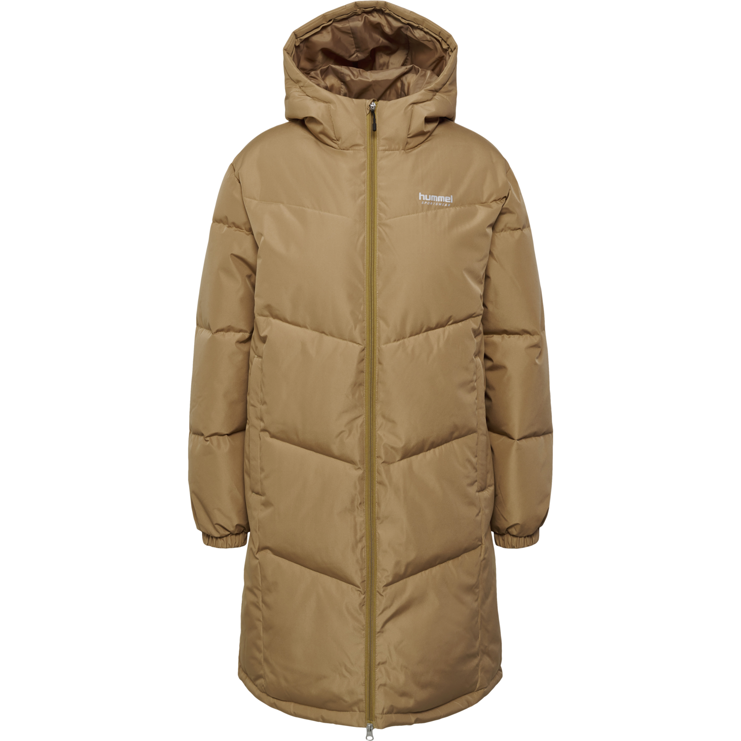 hmlLGC MIA LONG PUFF COAT, TIGERS EYE, packshot