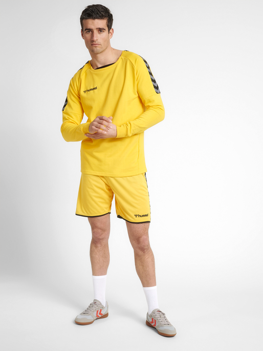 hmlAUTHENTIC TRAINING SWEAT, SPORTS YELLOW, model