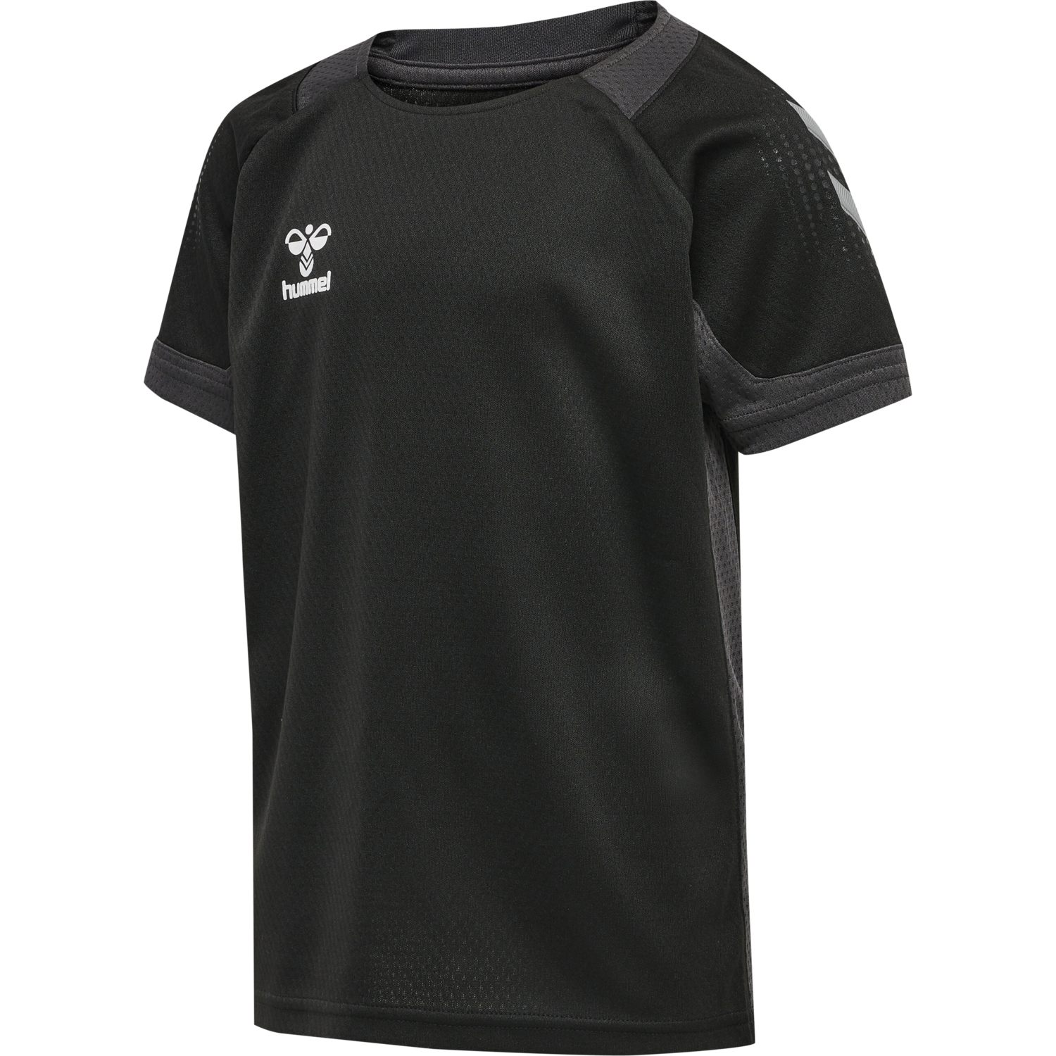 hmlLEAD S/S POLY JERSEY KIDS, BLACK, packshot