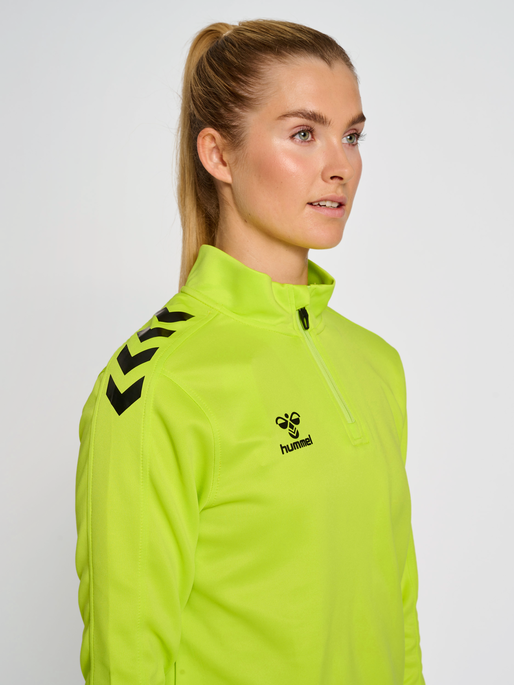 hmlCORE XK HALF ZIP SWEAT WOMAN, LIME POPSICLE, model