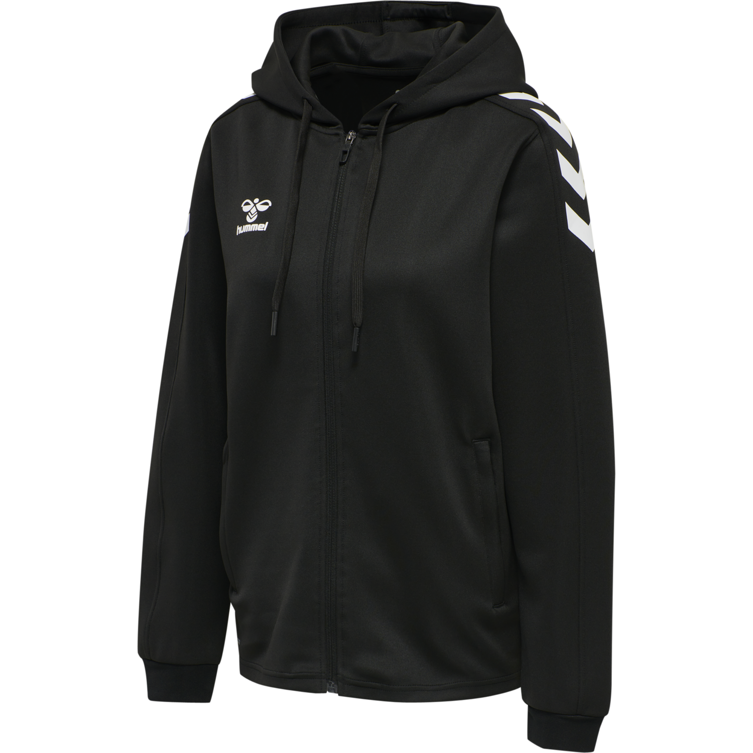hmlCORE XK POLY ZIP HOOD SWEAT WOMA, BLACK/BLACK, packshot