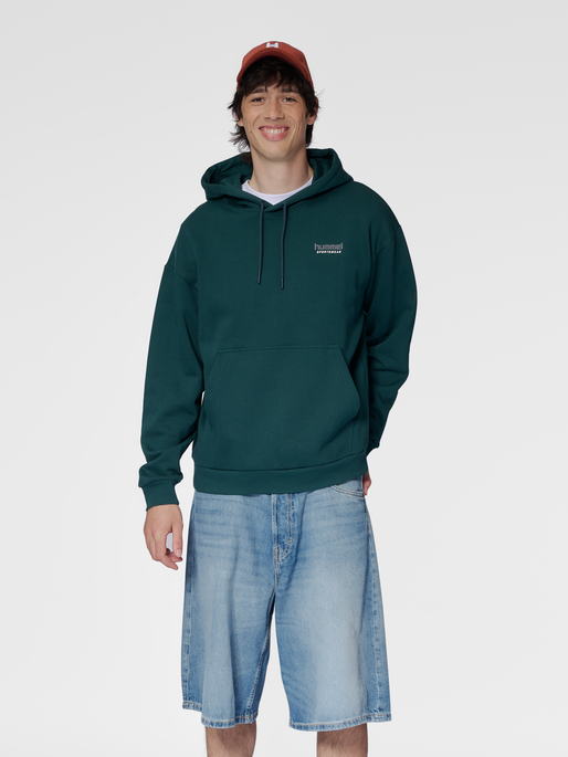 hmlLOOSE HOODIE SPORTSWEAR, PONDEROSA PINE, model