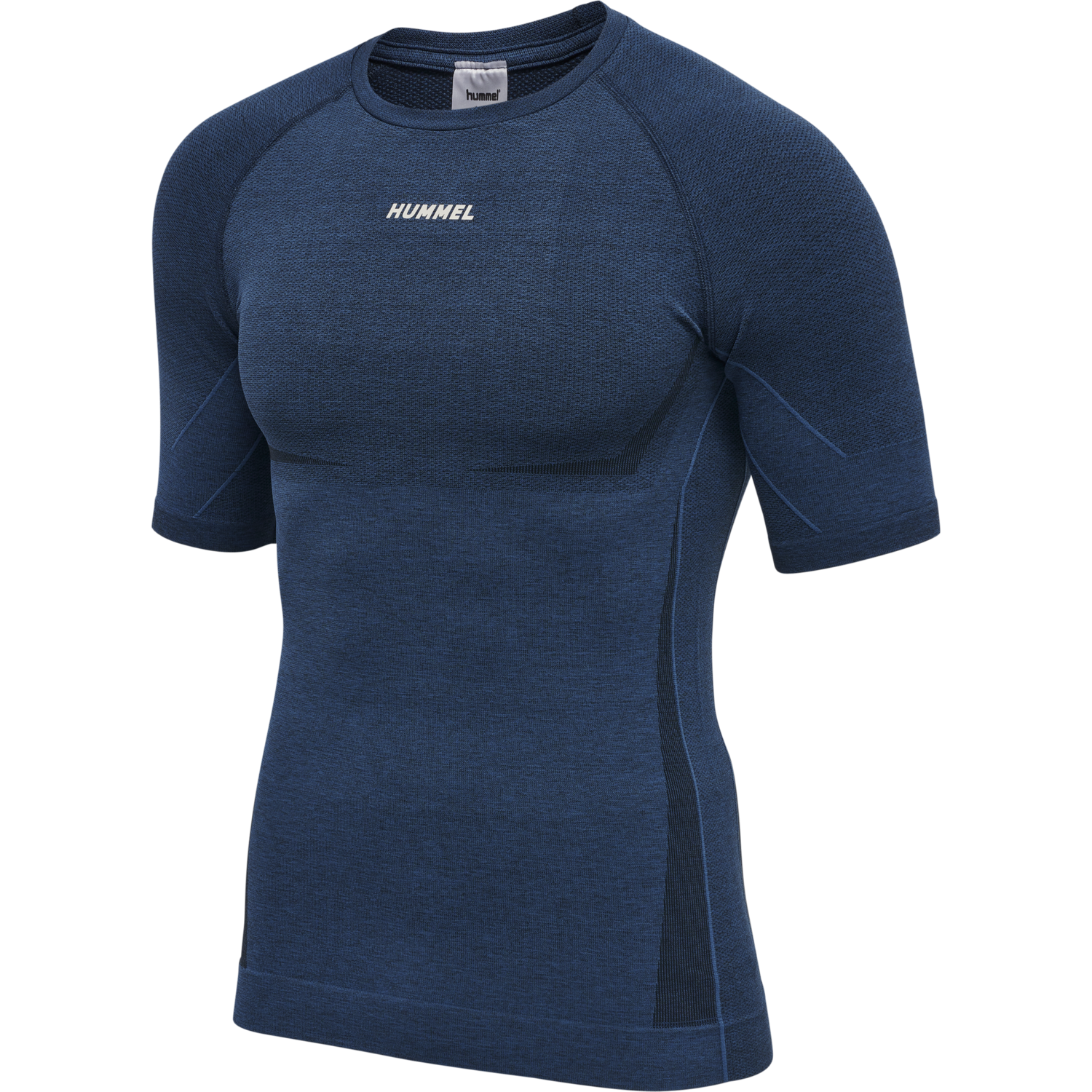 hmlTE MIKE SEAMLESS T-SHIRT, INSIGNIA BLUE/BLACK MELANGE, packshot