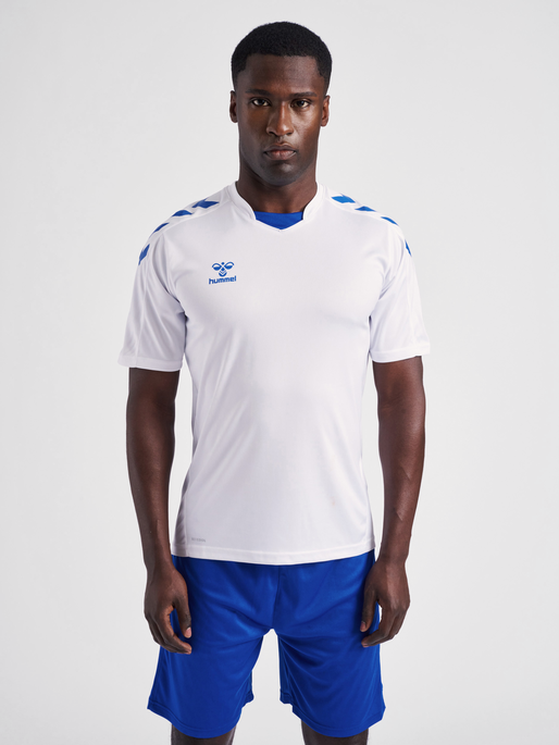 hmlCORE XK POLY JERSEY S/S, WHITE/TRUE BLUE, model