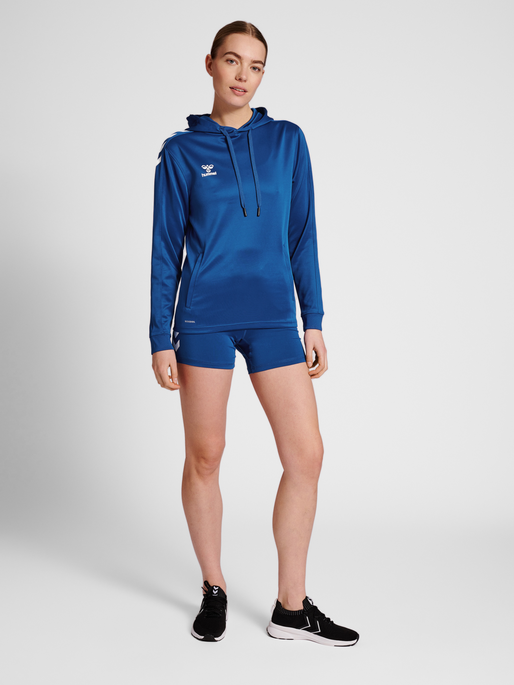 hmlCORE XK POLY SWEAT HOODIE WOMAN, TRUE BLUE, model