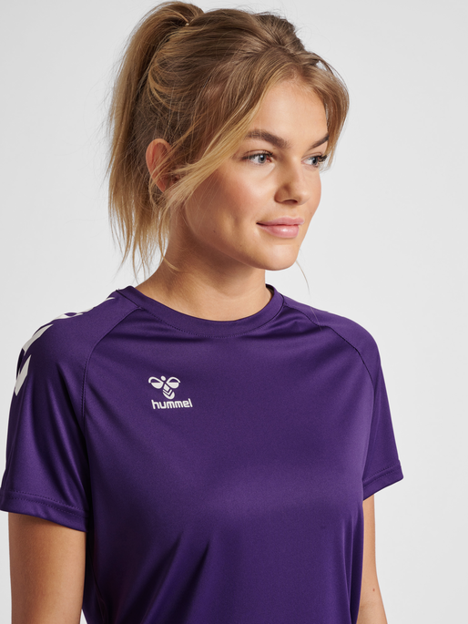 hmlCORE XK CORE POLY TEE  S/S WOMAN, ACAI/WHITE, model