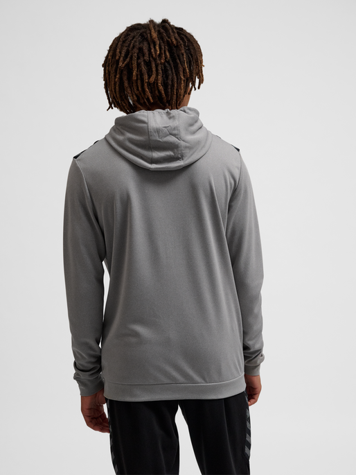 hmlAUTHENTIC PL ZIP HOODIE, GREY MELANGE, model
