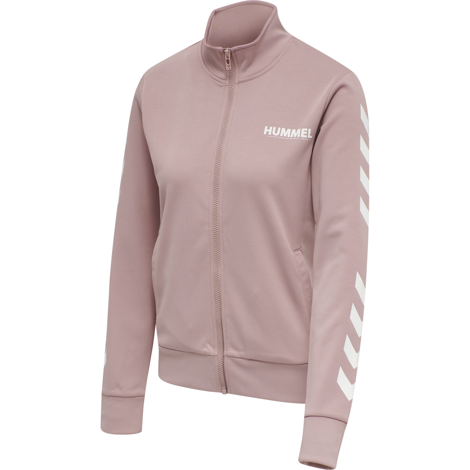 hmlLEGACY POLY WOMAN ZIP JACKET, WOODROSE, packshot