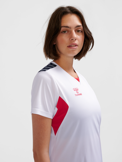 hmlAUTHENTIC PL JERSEY S/S WOMAN, WHITE/TRUE RED, model