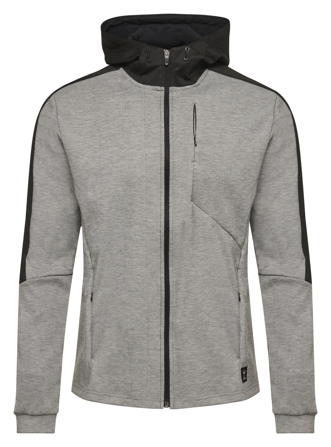 hmlTROPPER ZIP HOODIE, GREY MELANGE, packshot