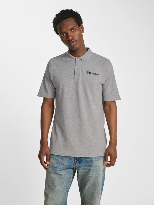 hmlMOVER COTTON POLO, GREY MELANGE, model