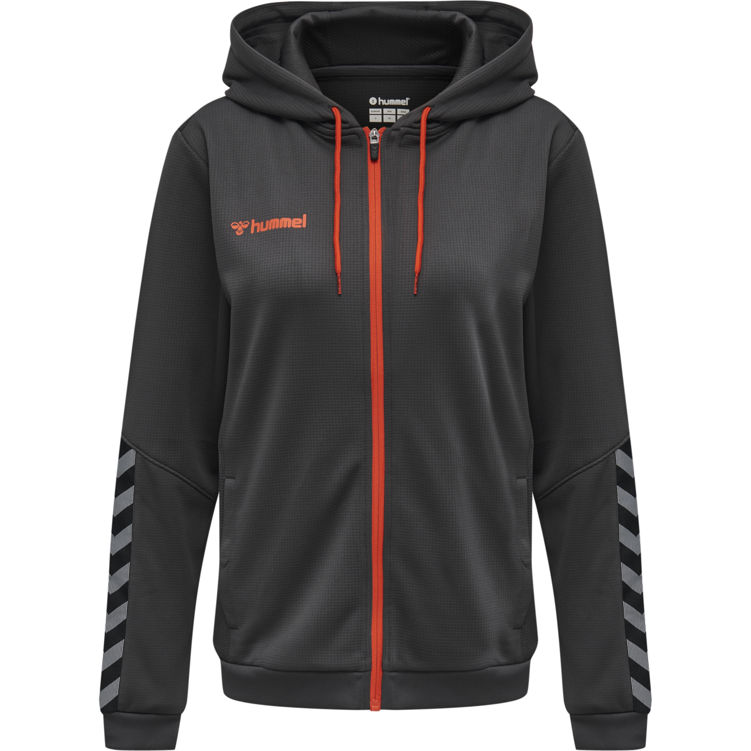 hmlAUTHENTIC POLY ZIP HOODIE WOMAN, ASPHALT, packshot