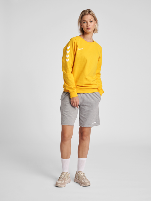 HMLGO COTTON SWEATSHIRT WOMAN, SPORTS YELLOW, model