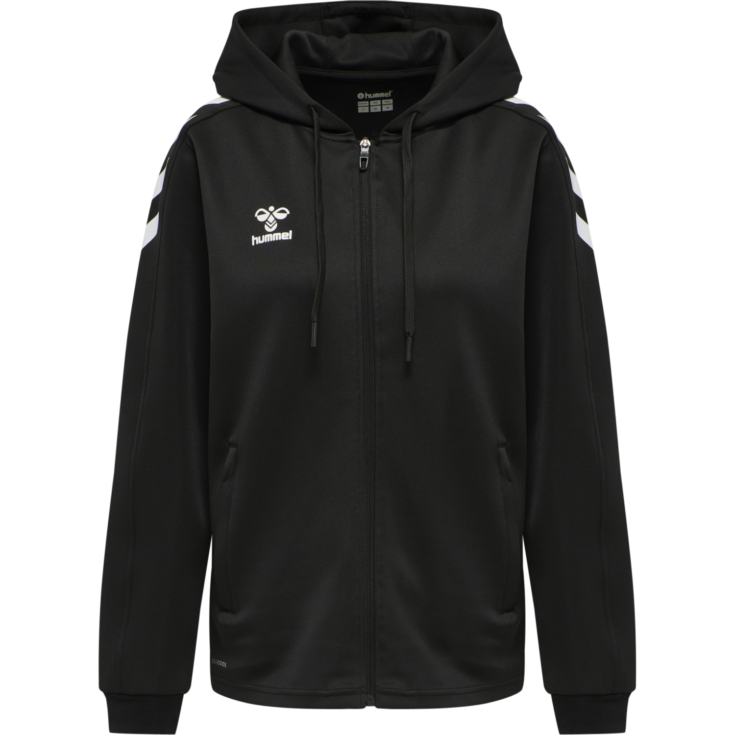 hmlCORE XK POLY ZIP HOOD SWEAT WOMA, BLACK/BLACK, packshot