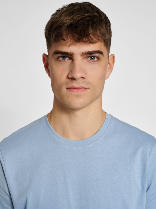 hmlLEGACY CHEVRON T-SHIRT, ASHLEY BLUE, model