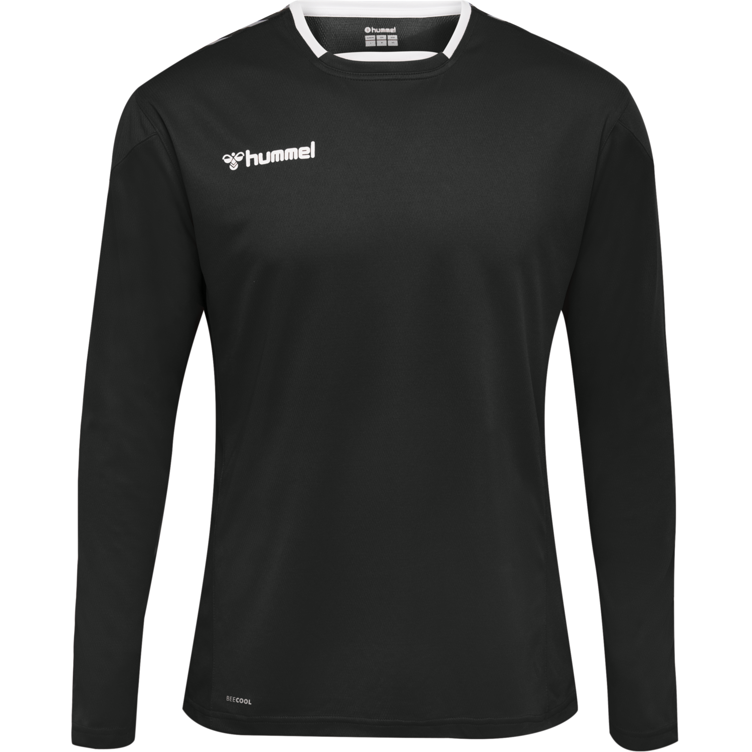 hmlAUTHENTIC POLY JERSEY L/S, BLACK/WHITE, packshot