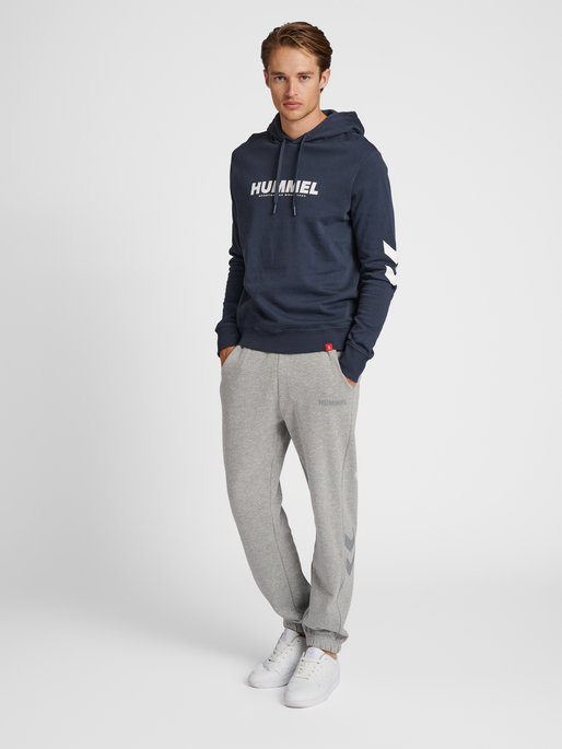 hmlLEGACY LOGO HOODIE, BLUE NIGHTS, model