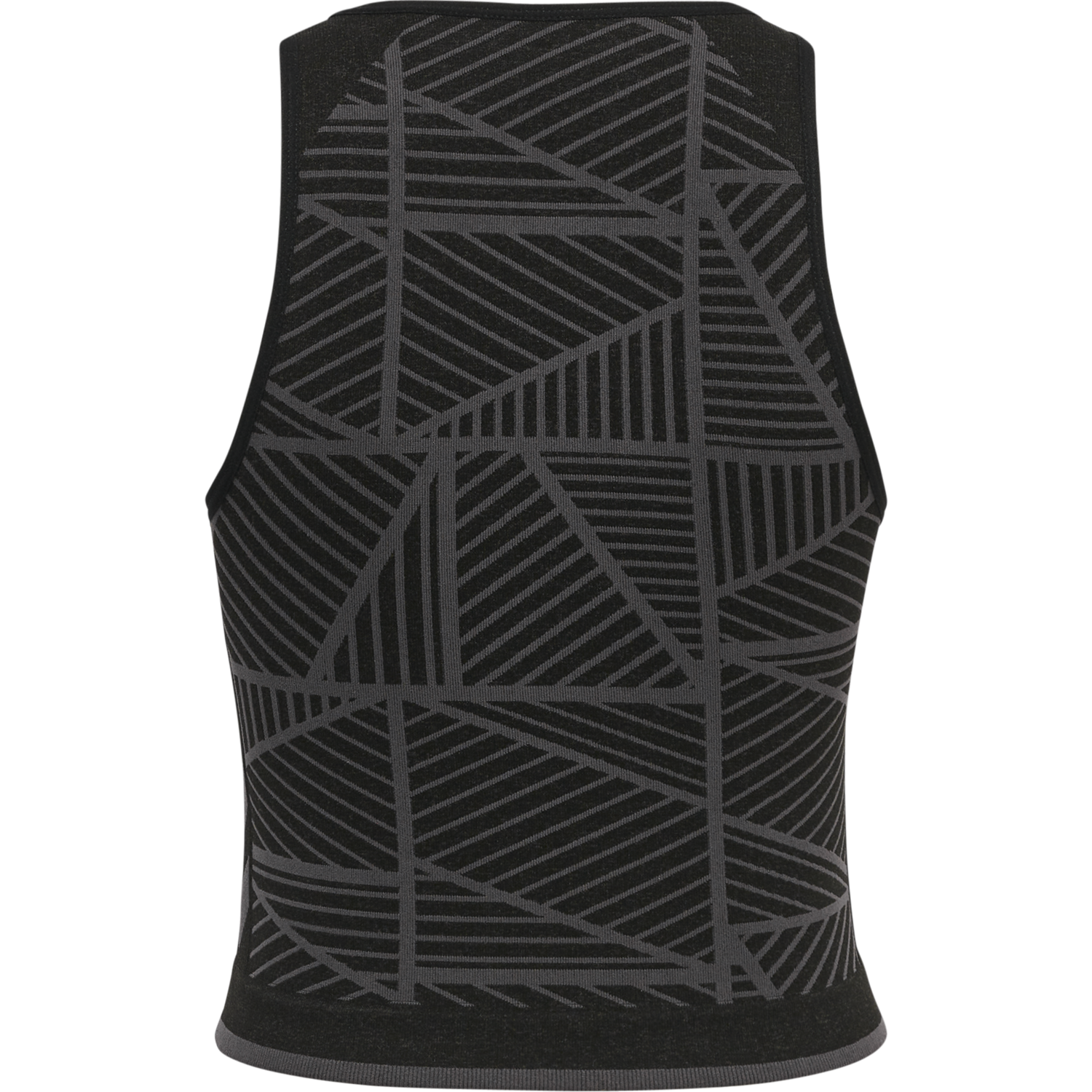 hmlMT ENERGY SEAMLESS CROP TOP, BLACK/ASPHALT MELANGE, packshot