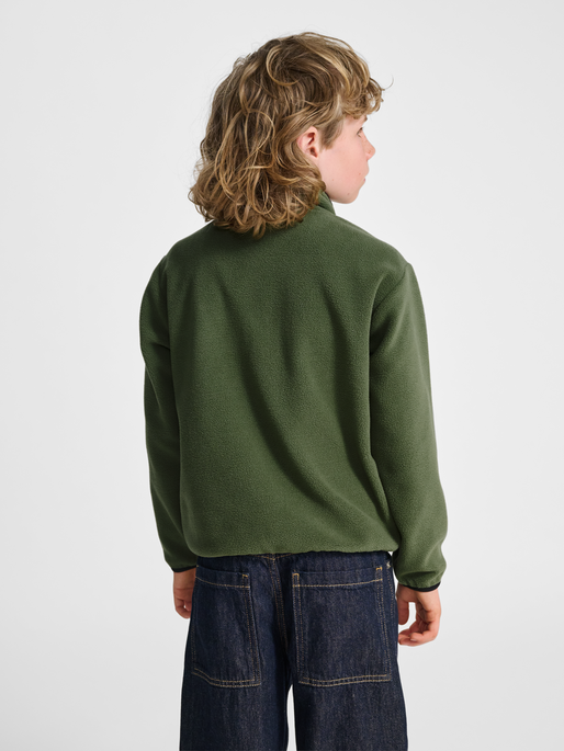 hmlJR FLEECE ZIP JACKET, OLIVINE, model