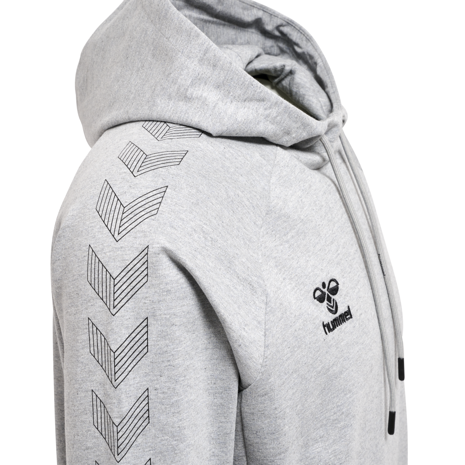 hmlMOVE GRID COTTON HOODIE, GREY MELANGE, packshot