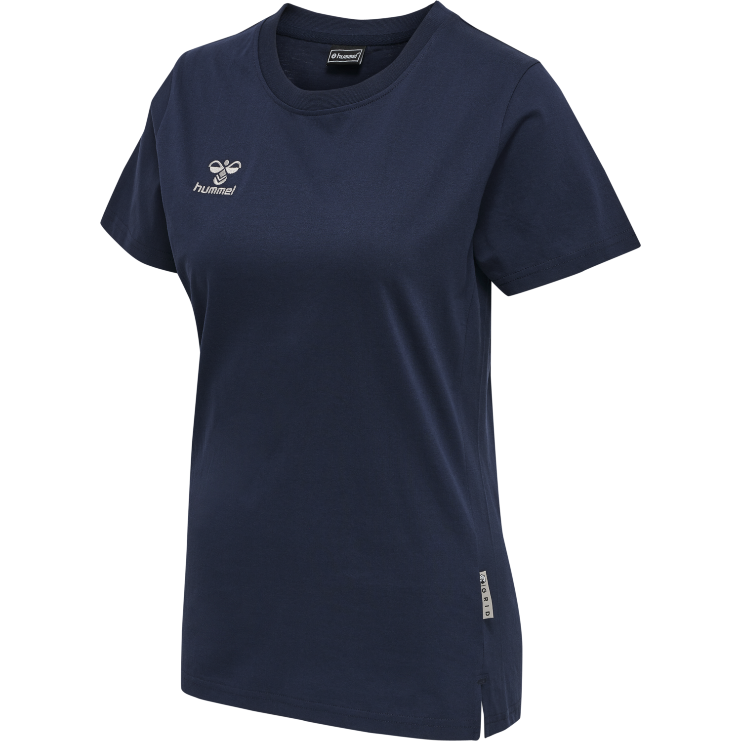 hmlMOVE GRID COTTON T-SHIRT S/S WOM, MARINE, packshot