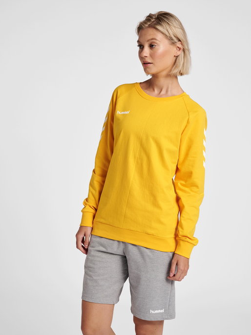 HMLGO COTTON SWEATSHIRT WOMAN, SPORTS YELLOW, model