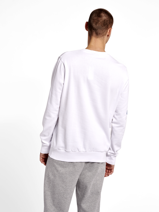 hmlLEGACY SWEATSHIRT, WHITE/DEEP WATER, model