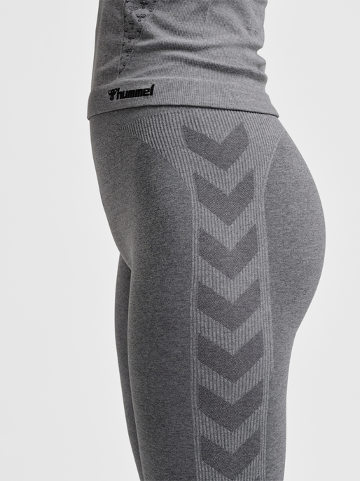 hmlCI SEAMLESS MID WAIST TIGHTS, GREY MELANGE, model