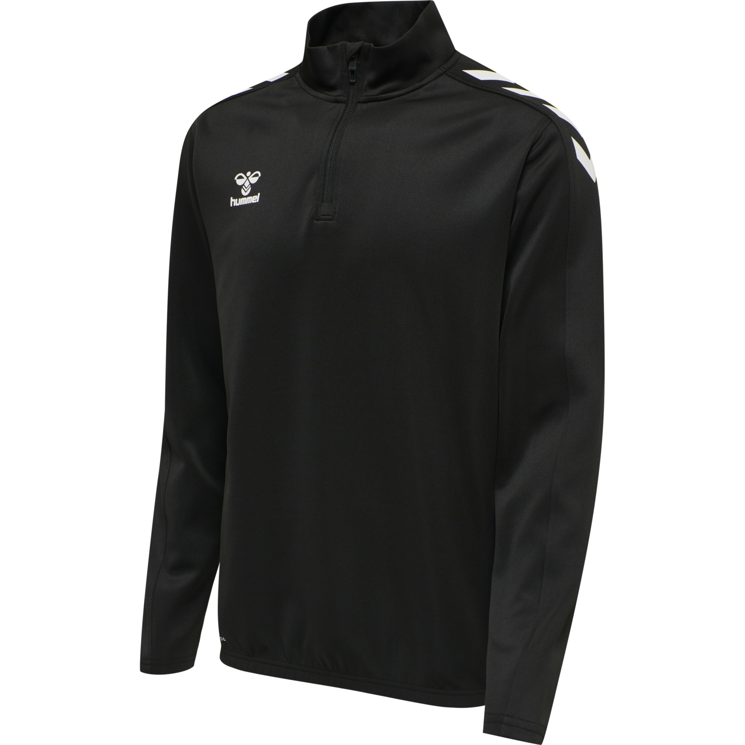 hmlCORE XK HALF ZIP POLY SWEAT, BLACK/BLACK, packshot
